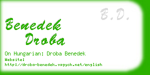 benedek droba business card